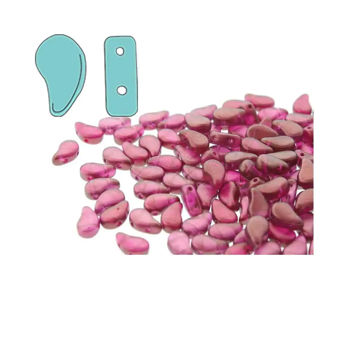 Paisleyduo Beads, Halo French Rose, 10g.