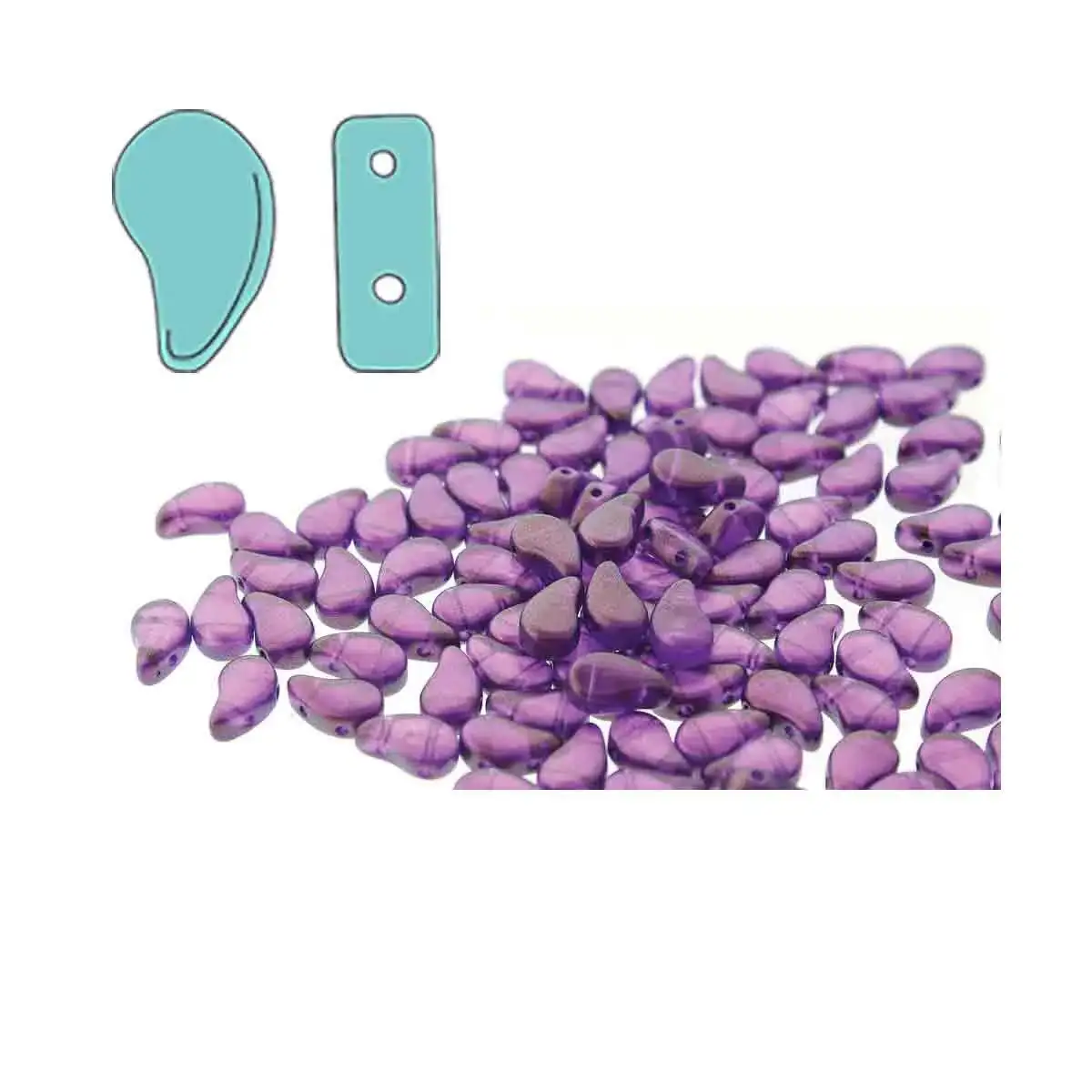Paisleyduo Beads, Halo Magenta, 10g.
