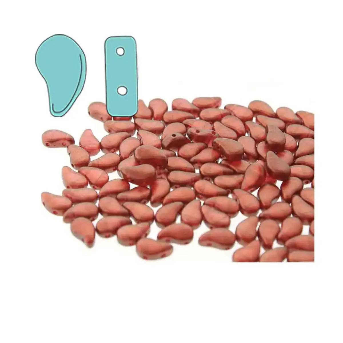 Paisleyduo Beads, Halo Razzmatazz, 10g.