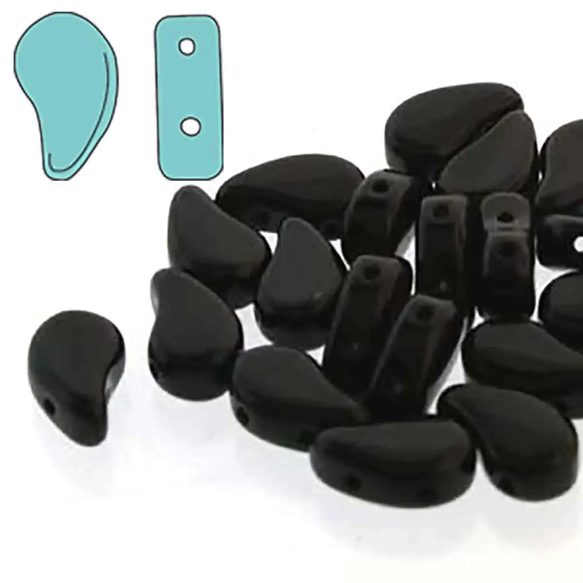 Paisleyduo Beads, Jet, 10g.