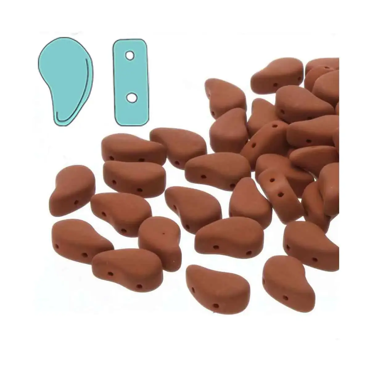 Paisleyduo Beads, Matte Velvet Brick, 10g.