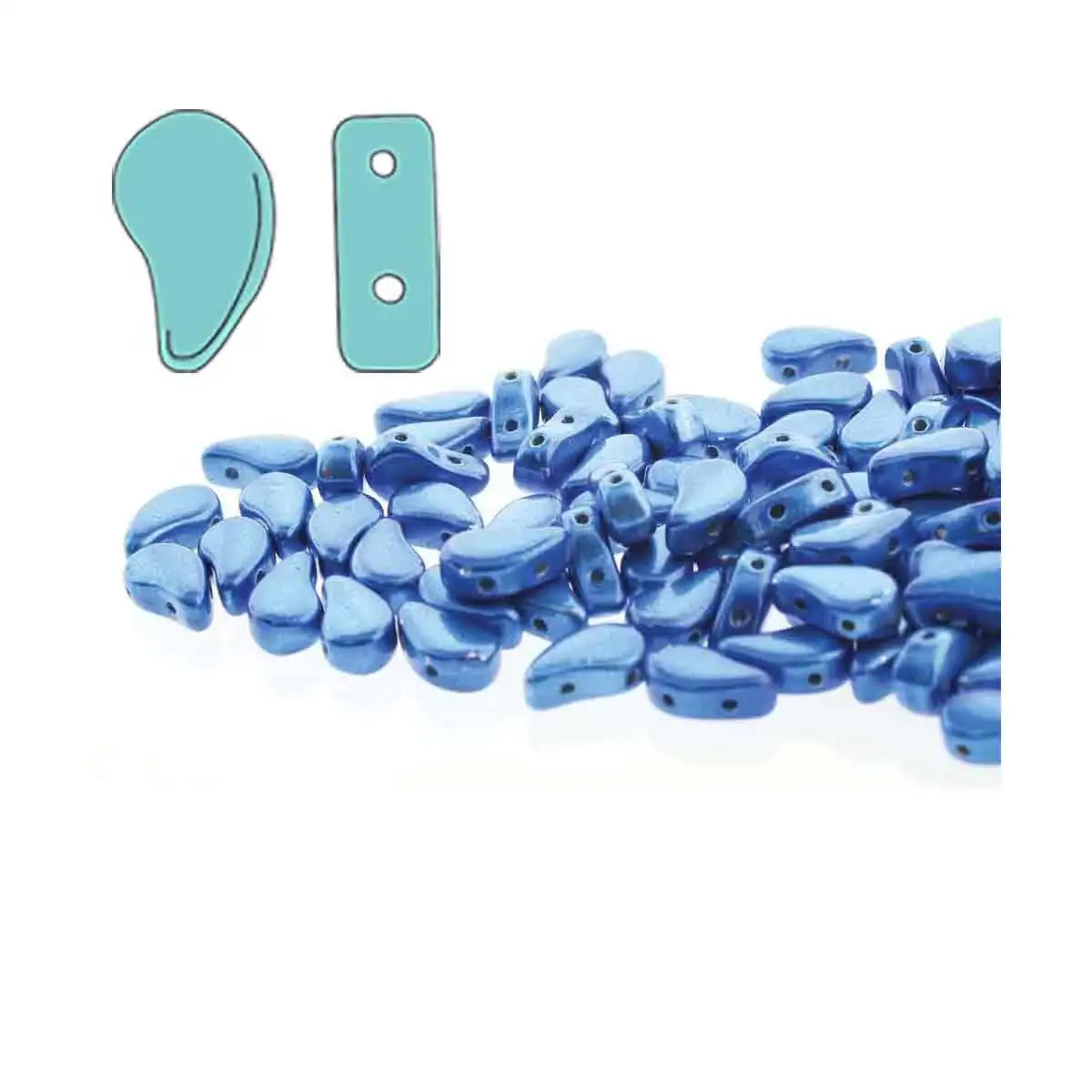Paisleyduo Beads, Metalust Crown Blue, 10g.