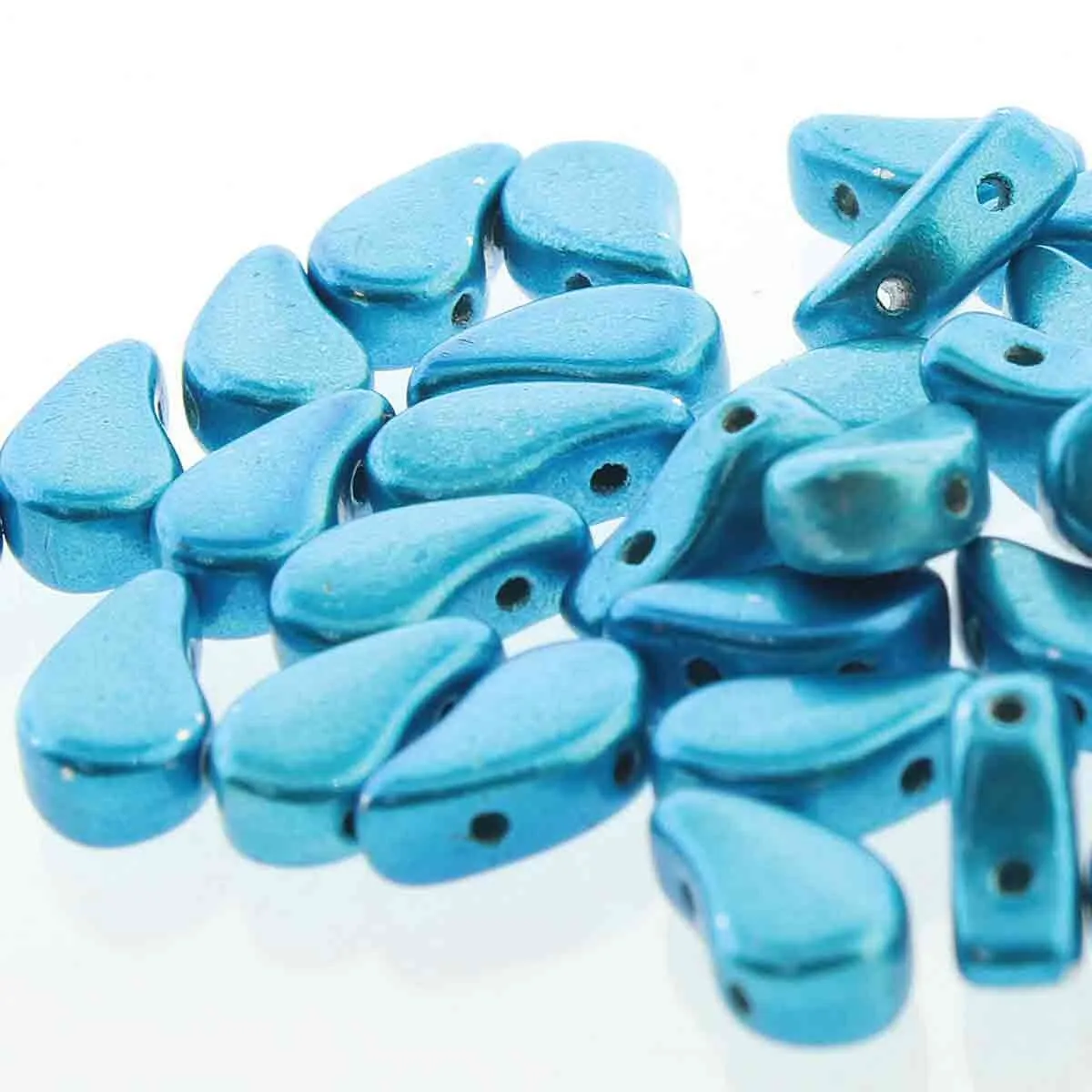 Paisleyduo Beads, Metalust Turquoise, 10g.