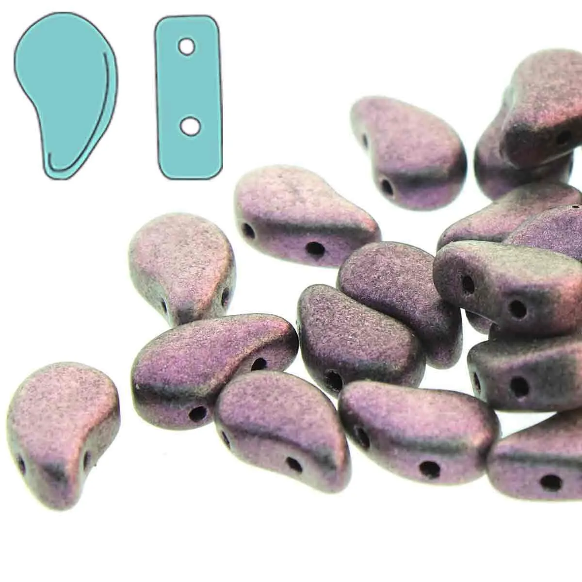 Paisleyduo Beads, Polychrome Mix Berry, 10g.
