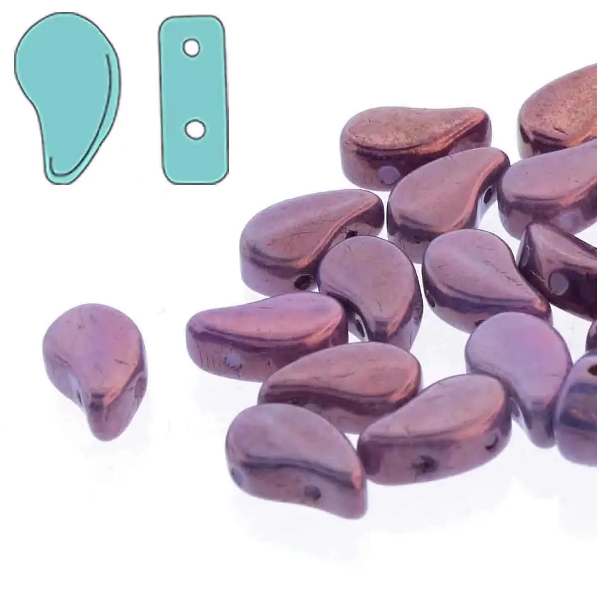 Paisleyduo Beads, Purple Vega, 10g.