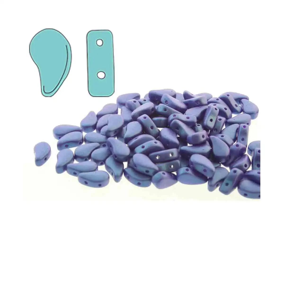 Paisleyduo Beads, Tropical Blue Grape, 10g.