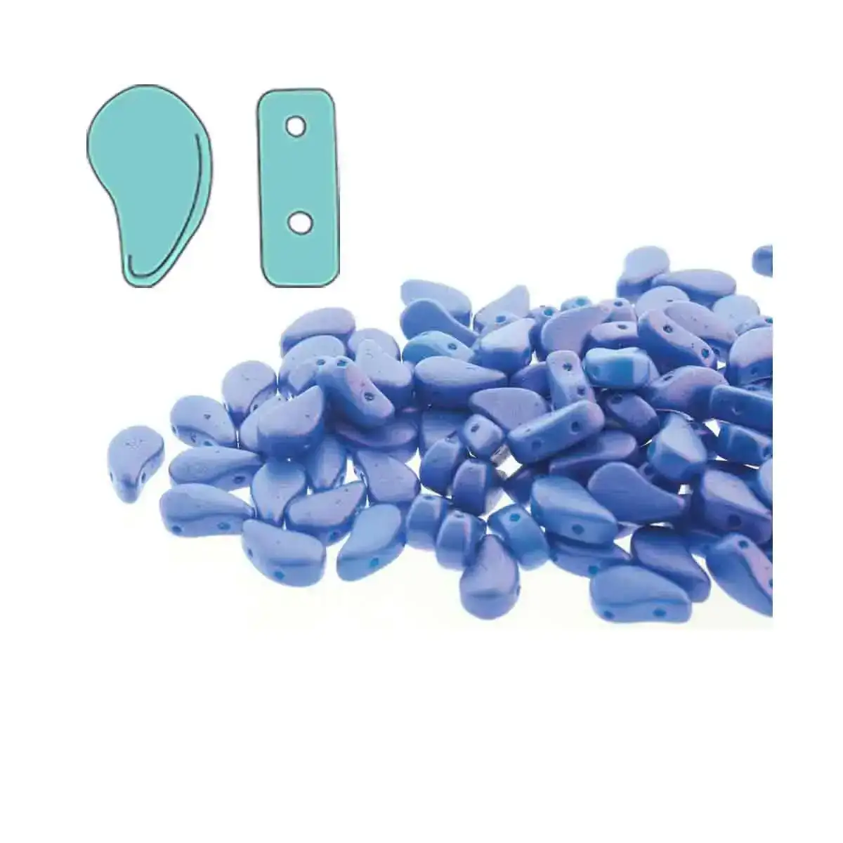 Paisleyduo Beads, Tropical Blue Raspberry, 10g.
