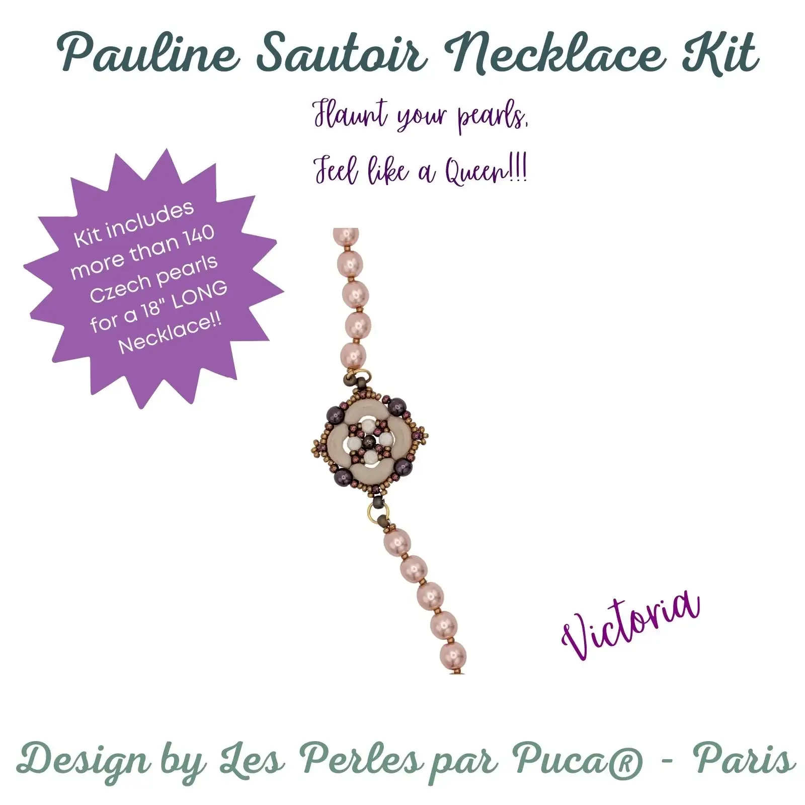 Pauline Sautoir Necklace Bead Kits, 4 Colors - Image 3