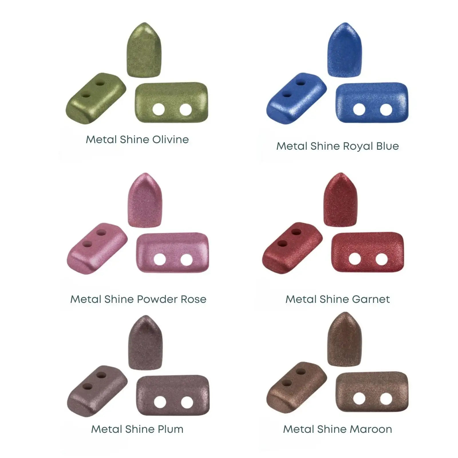 Piros Beads par Puca, Metal Shine, 5g & 20g