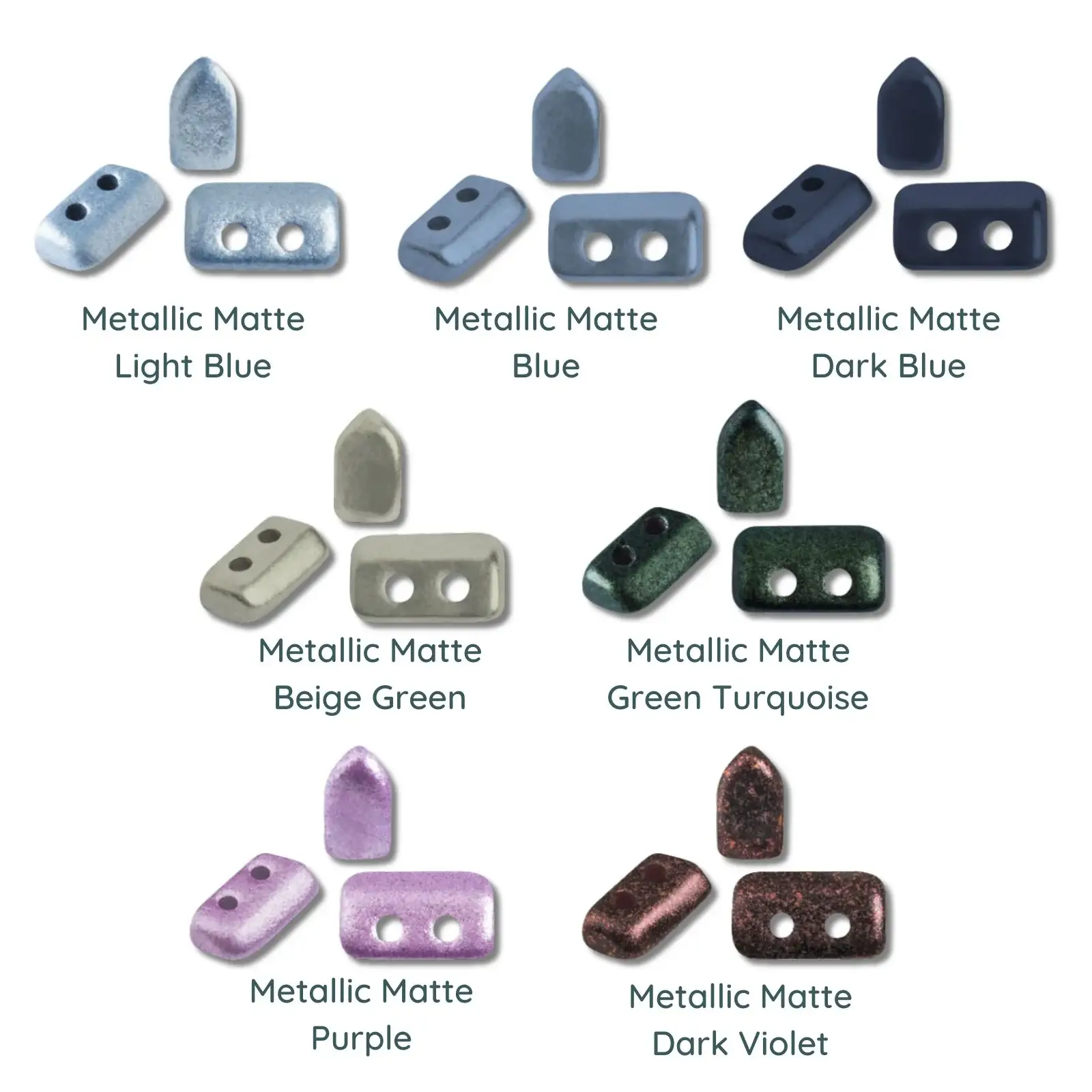 Piros Beads par Puca, Metallic Matte, 5g & 20g