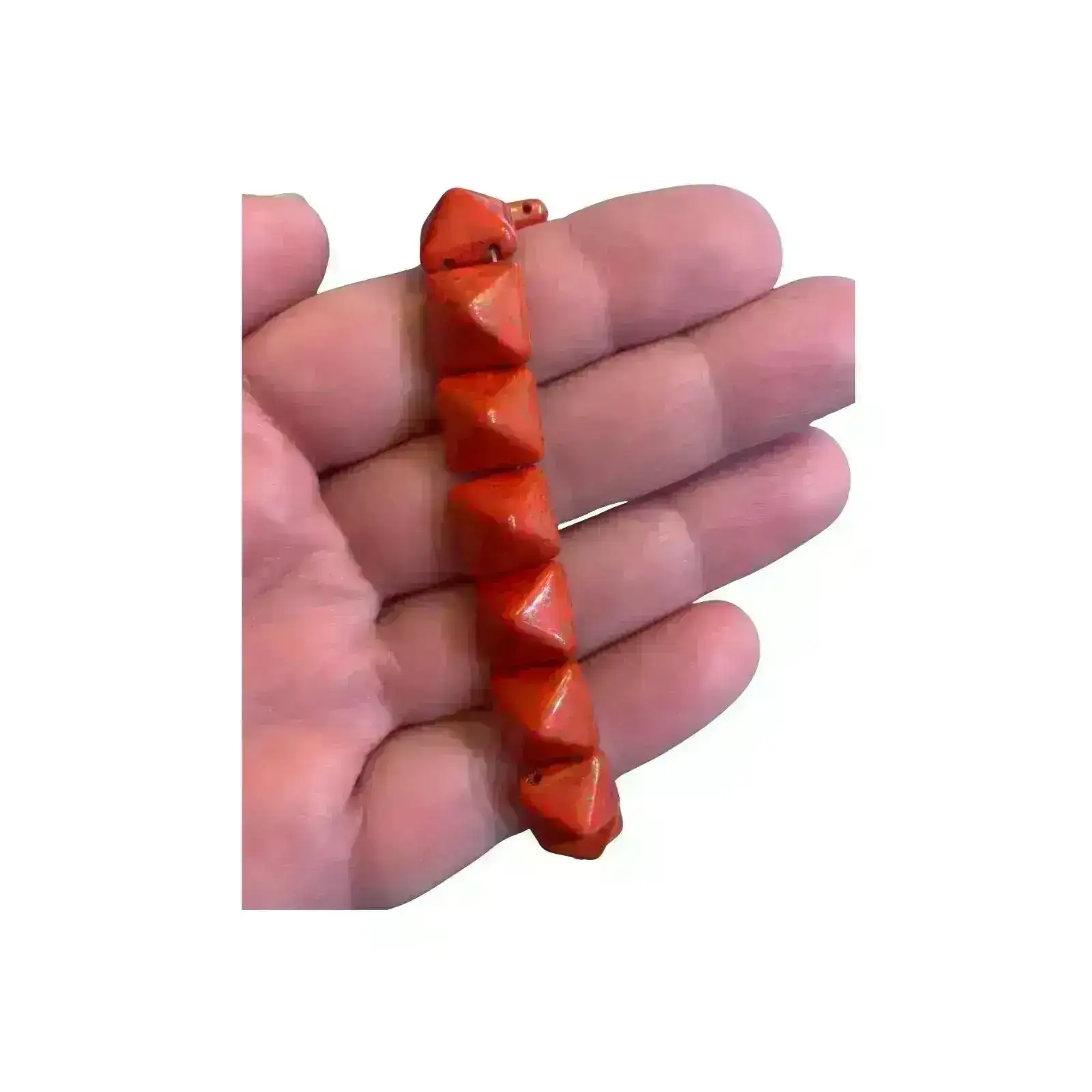 Pyramid Stud Beads, 12mm, Coral Luminous Pecan - Image 3