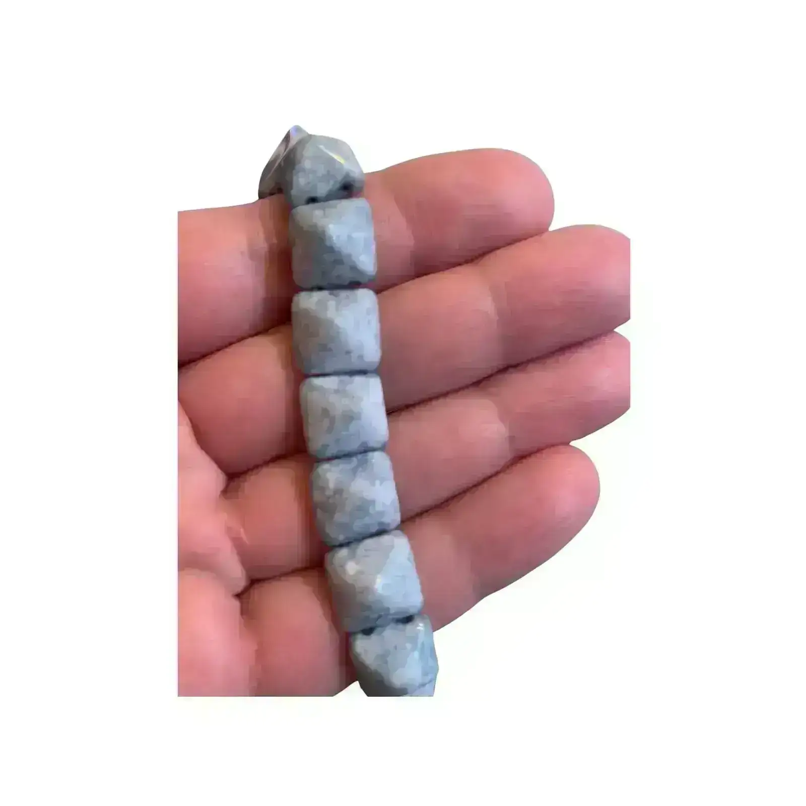 Pyramid Stud Beads, 12mm, White Terracotta Blue - Image 3