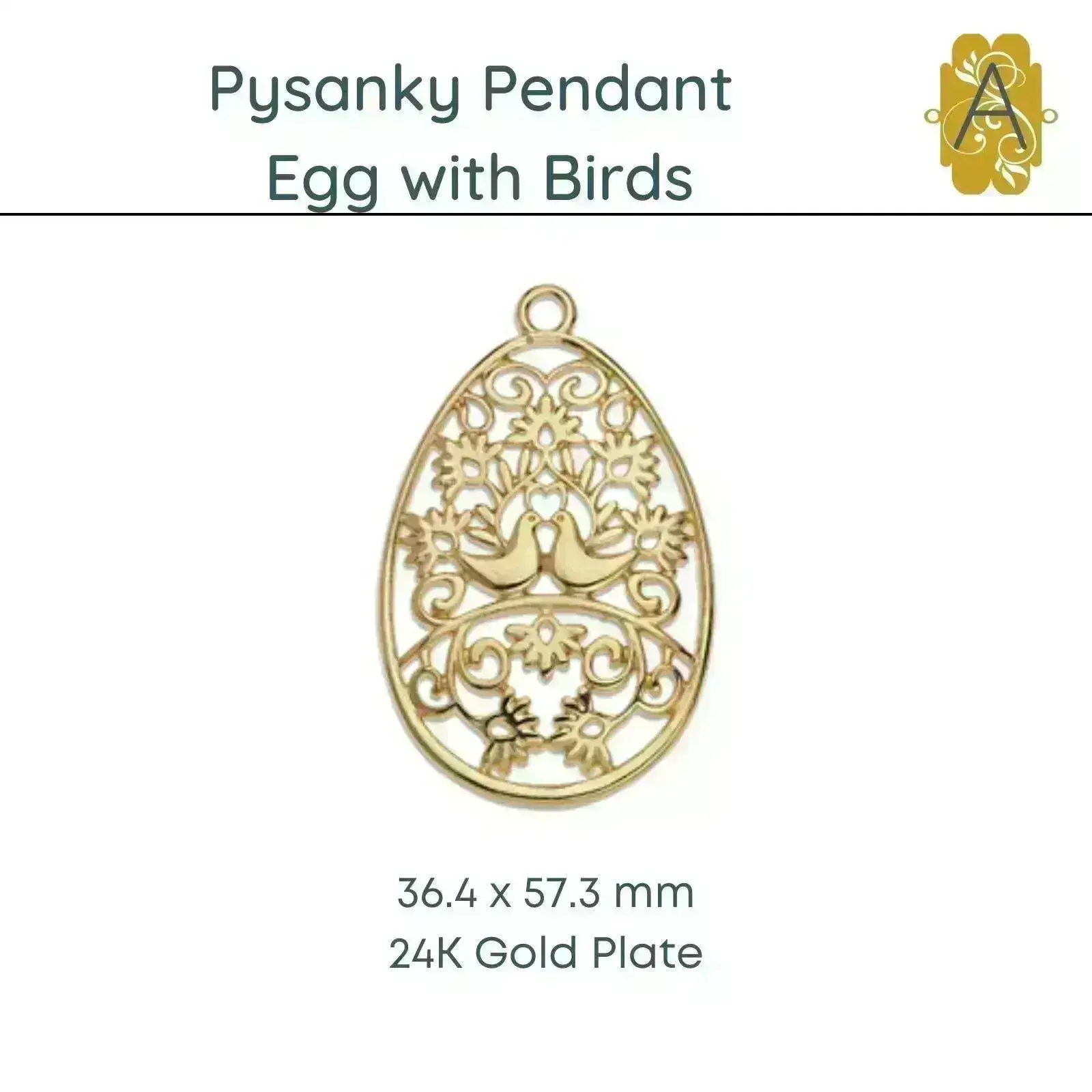 Pysanky Filigree Bird Charm or Pendant - Image 4