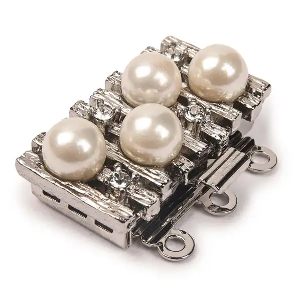 Claspgarten Quadra, 3-Strand Box Clasp with Swarovski Pearls - Image 3