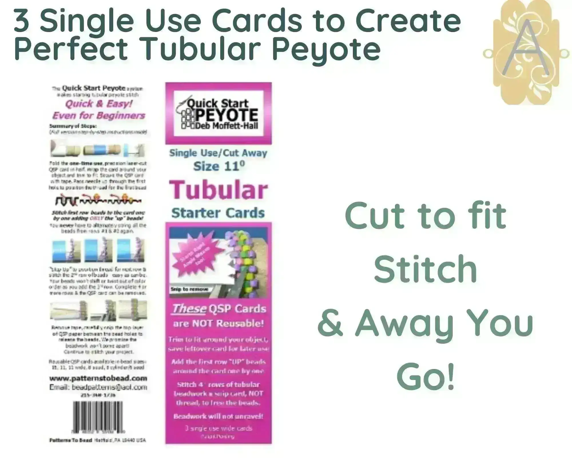 Quick Start Cards for Even or Odd Peyote, 2 Drop Peyote, Herringbone & Right Angle Weave, 3 per Pack + 2 NEW STARTER CARDS - Image 9