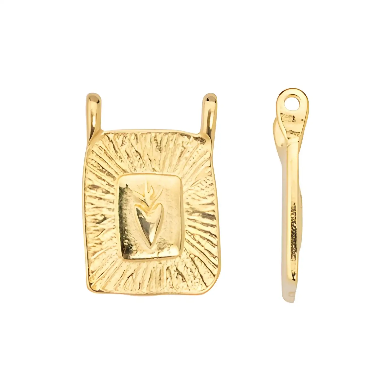 Radiant Heart Rectangular Charm or Pendant - Image 3
