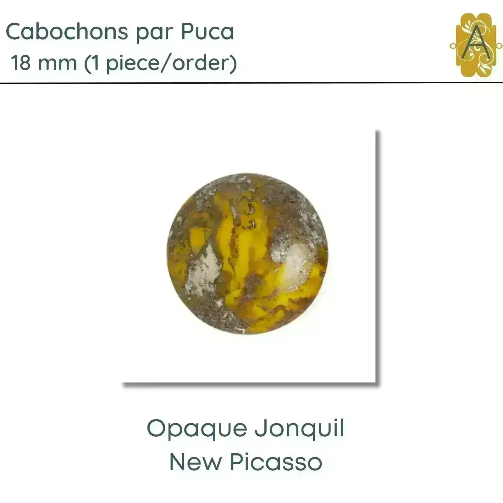 Cabochon par Puca, 18mm, Jonquil New Picasso