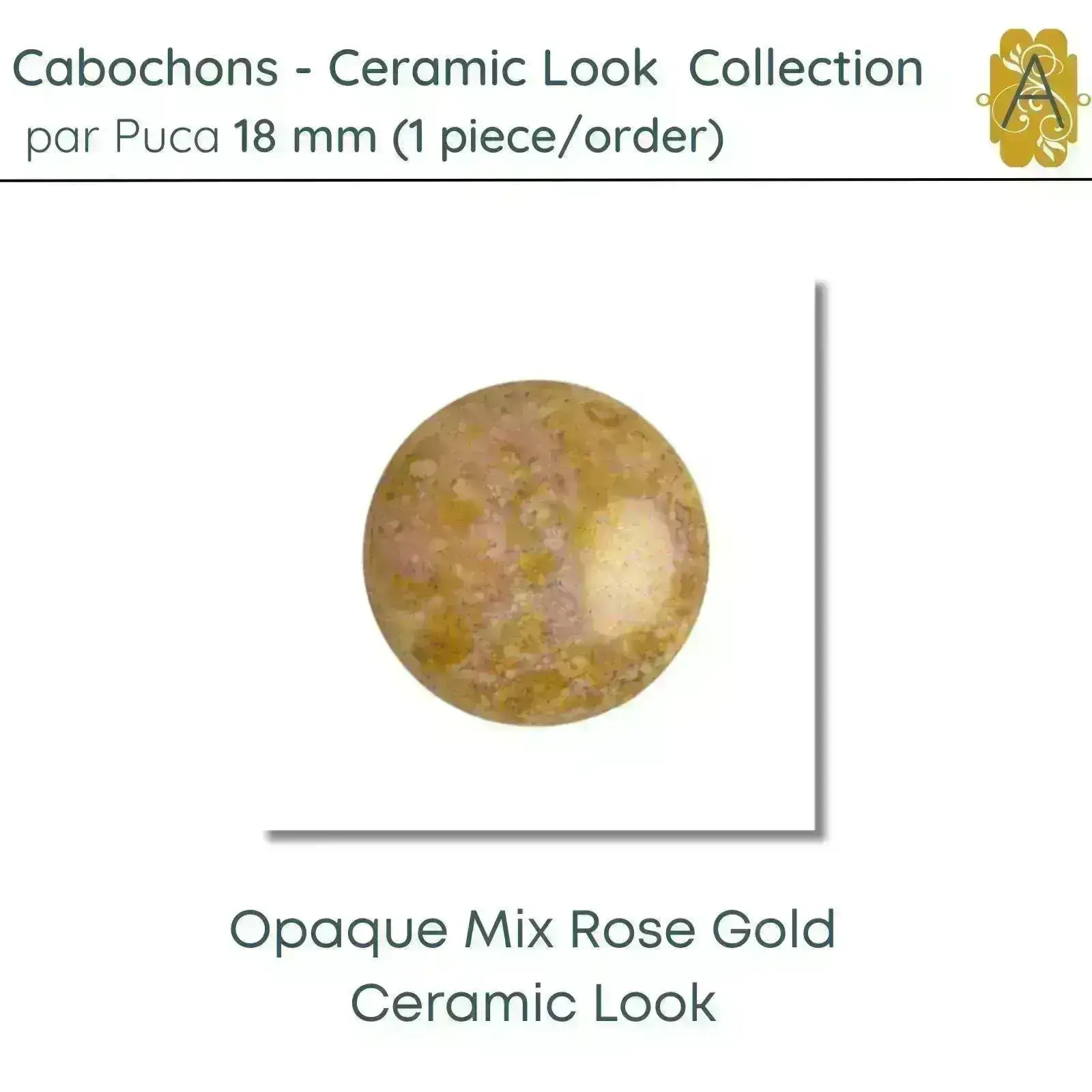 Cabochons par Puca, 18mm, Ceramic Look, 2 Colors - Image 2