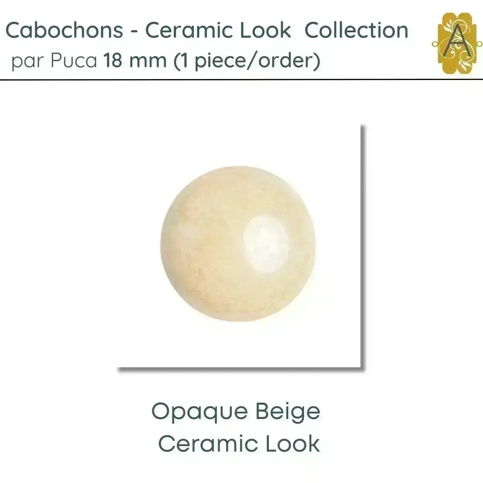 Cabochons par Puca, 18mm, Ceramic Look, 2 Colors - Image 3