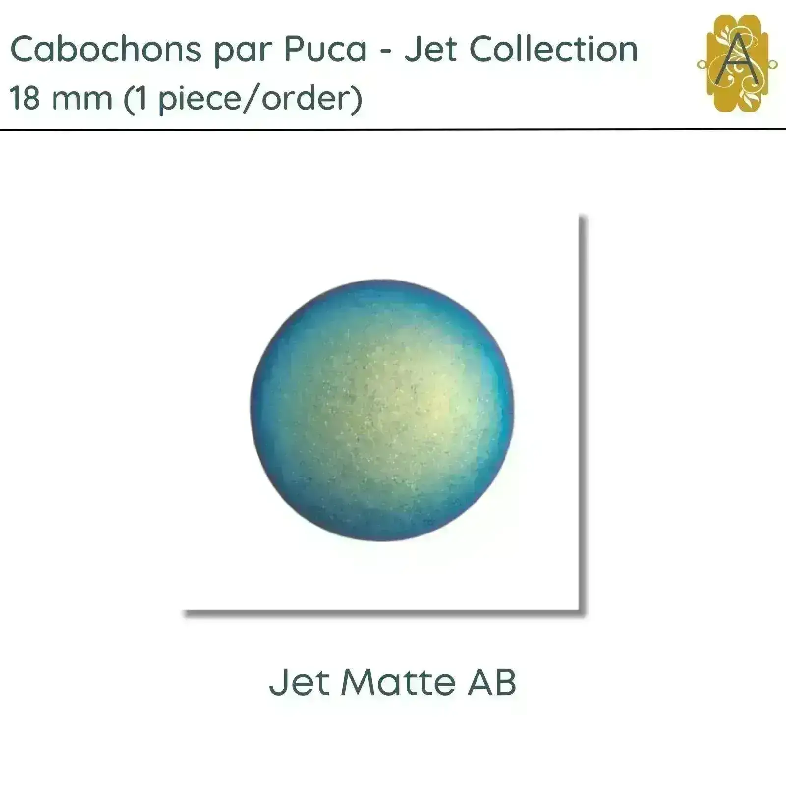 Cabochons par Puca, 18mm, Jet Collection, 11 Finishes - Image 10