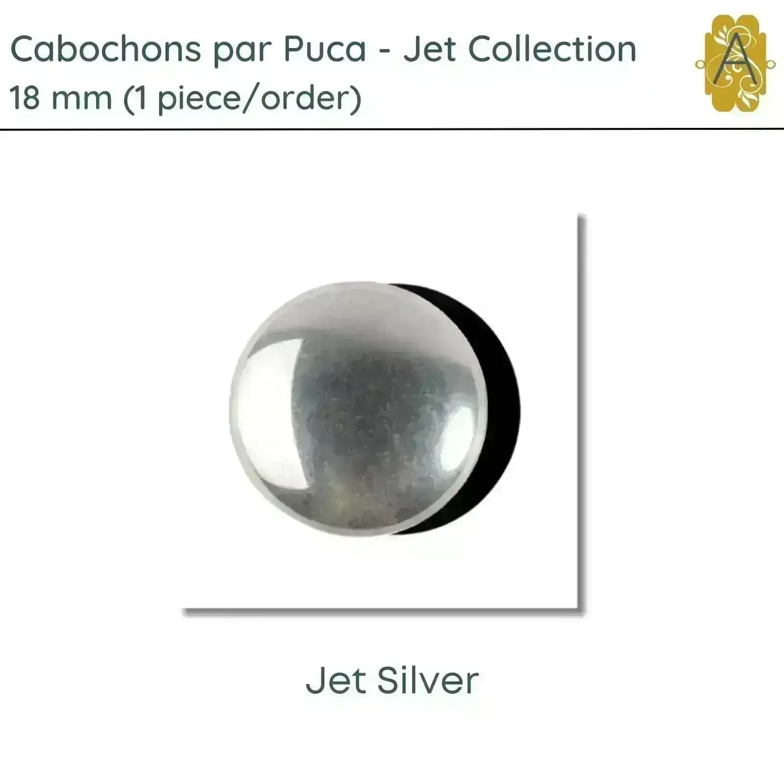 Cabochons par Puca, 18mm, Jet Collection, 11 Finishes - Image 11