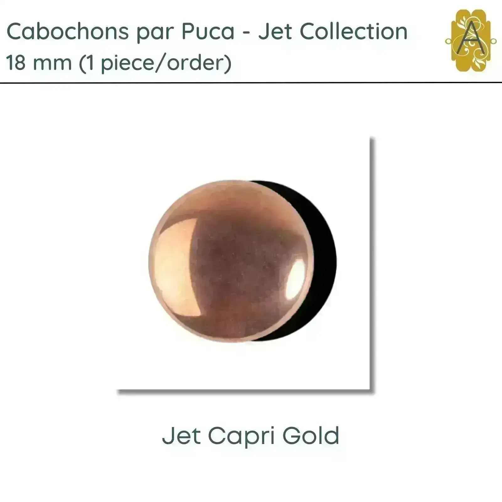 Cabochons par Puca, 18mm, Jet Collection, 11 Finishes - Image 12