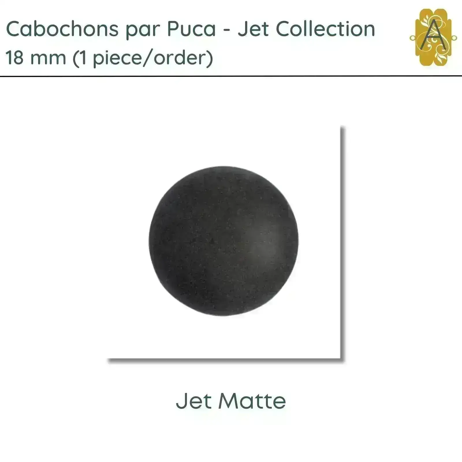 Cabochons par Puca, 18mm, Jet Collection, 11 Finishes - Image 3