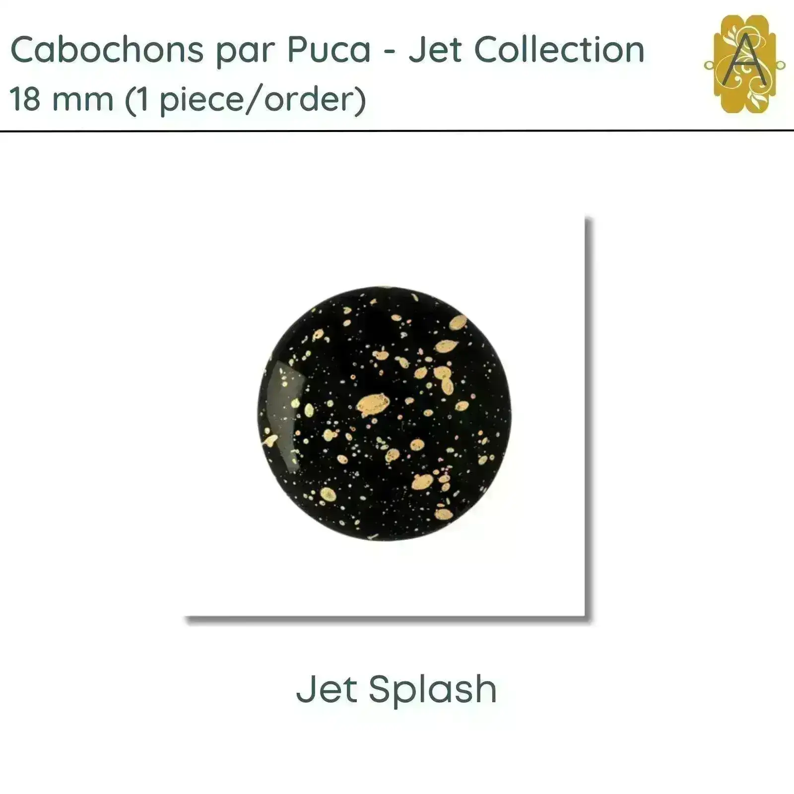 Cabochons par Puca, 18mm, Jet Collection, 11 Finishes - Image 5