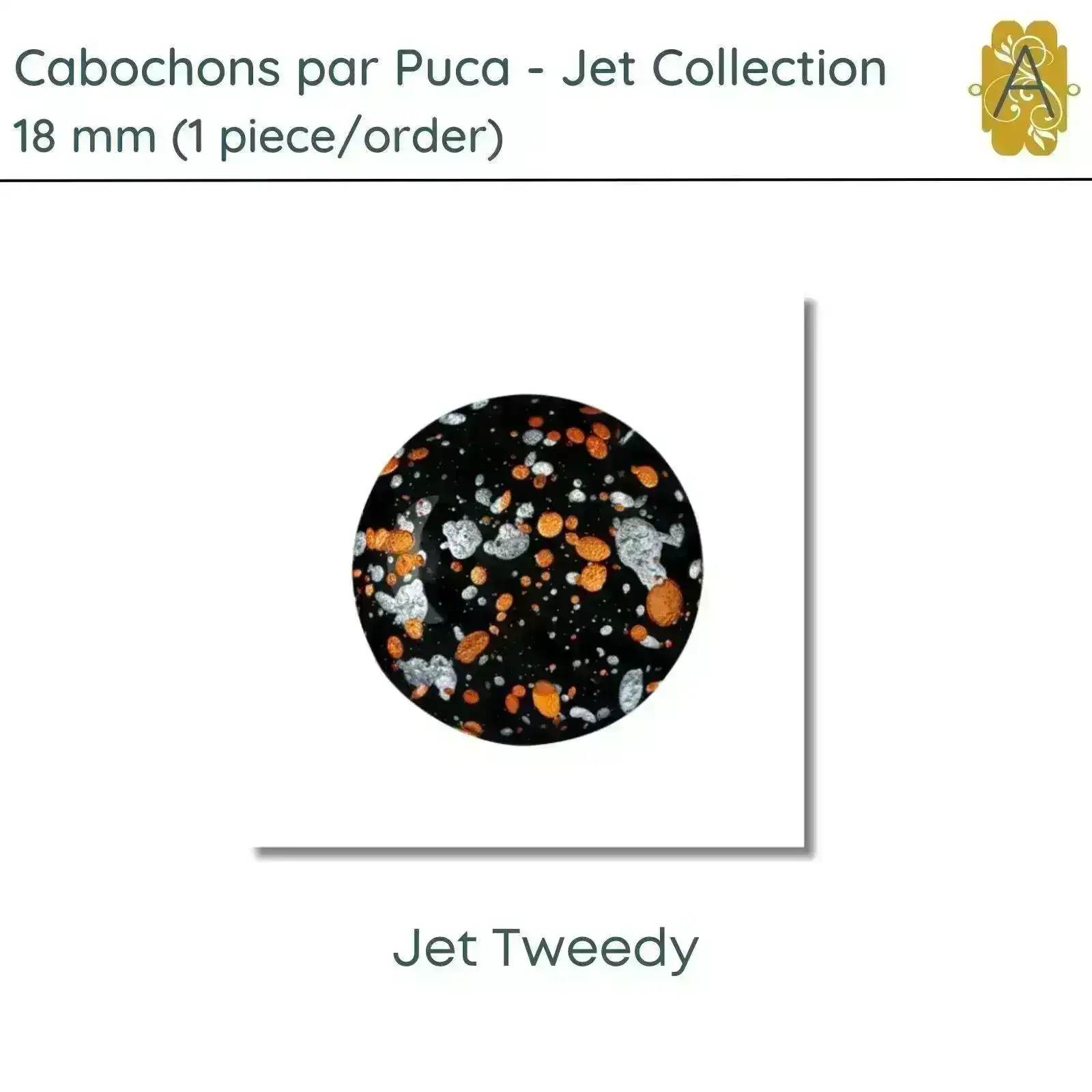 Cabochons par Puca, 18mm, Jet Collection, 11 Finishes - Image 6