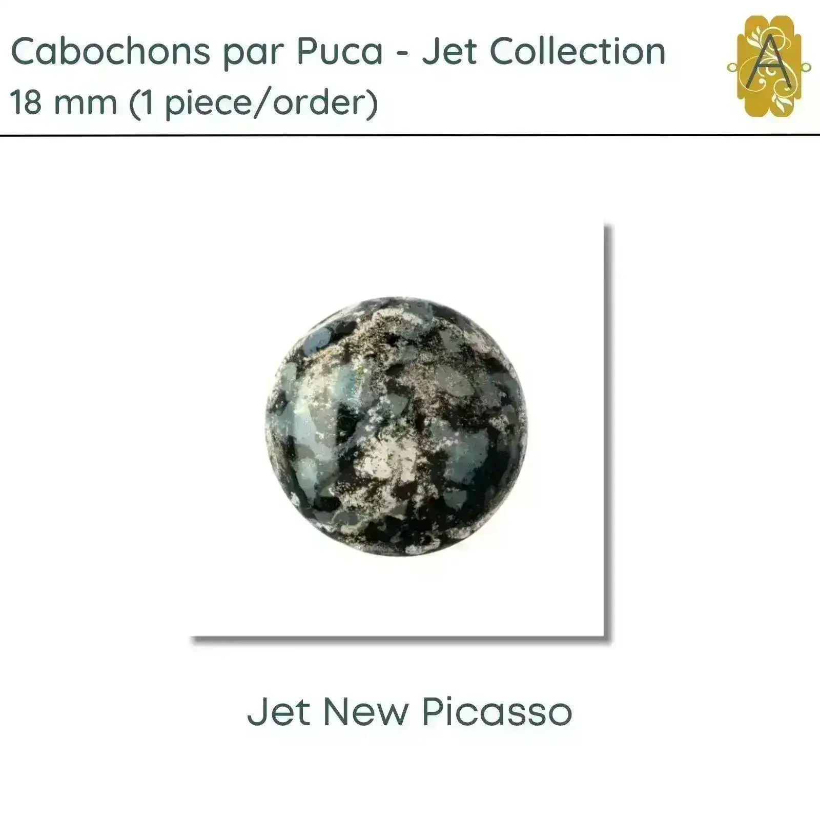 Cabochons par Puca, 18mm, Jet Collection, 11 Finishes - Image 7
