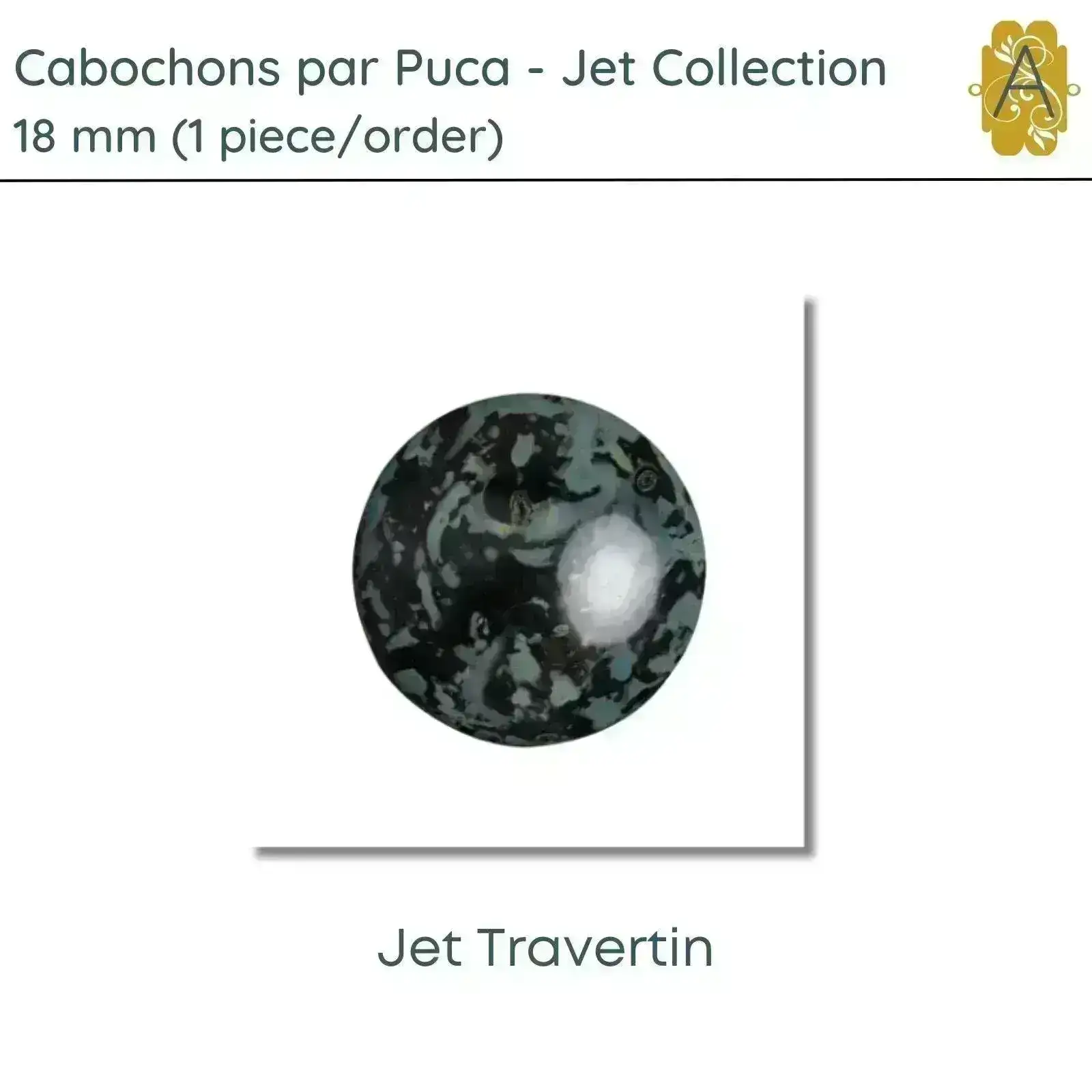 Cabochons par Puca, 18mm, Jet Collection, 11 Finishes - Image 8