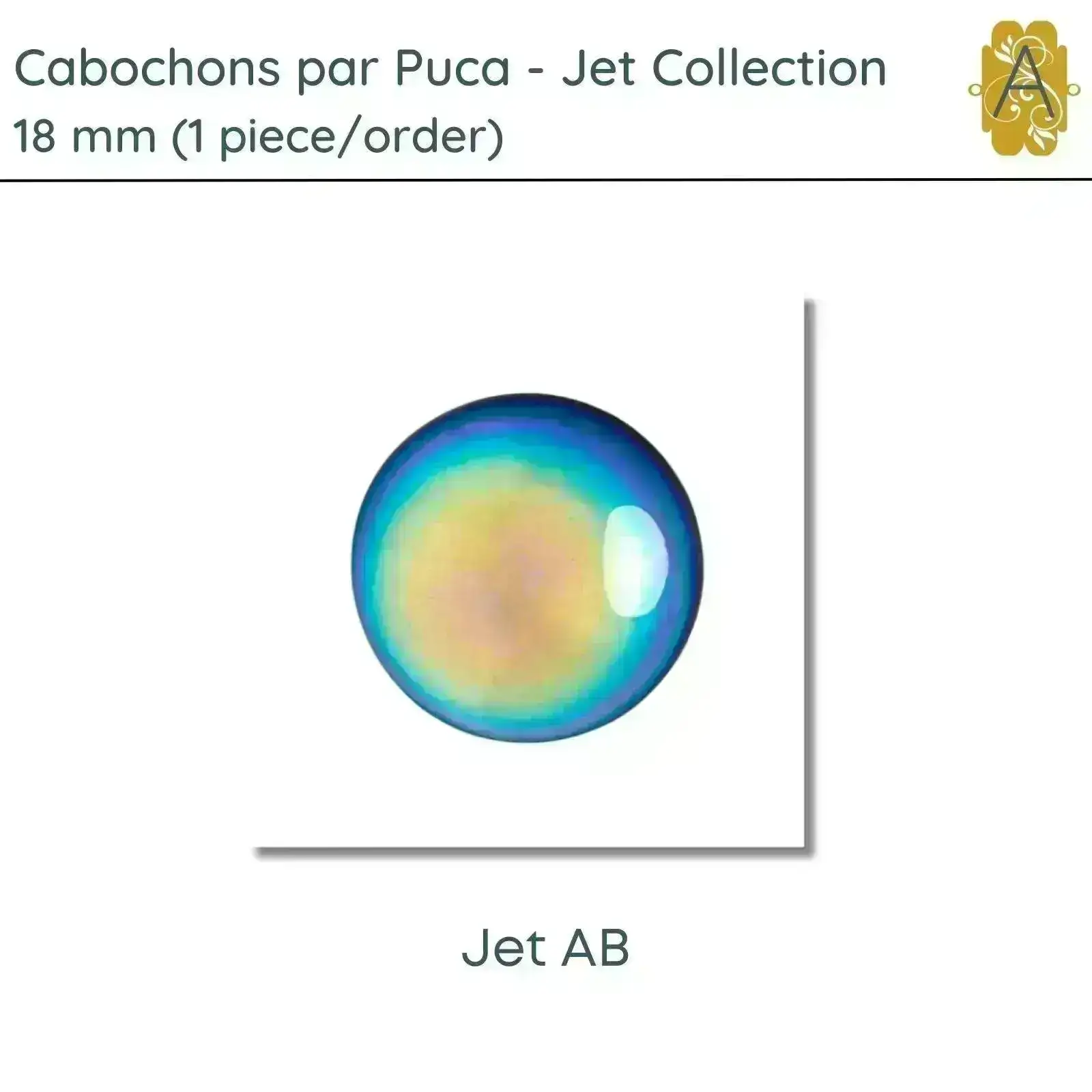 Cabochons par Puca, 18mm, Jet Collection, 11 Finishes - Image 9