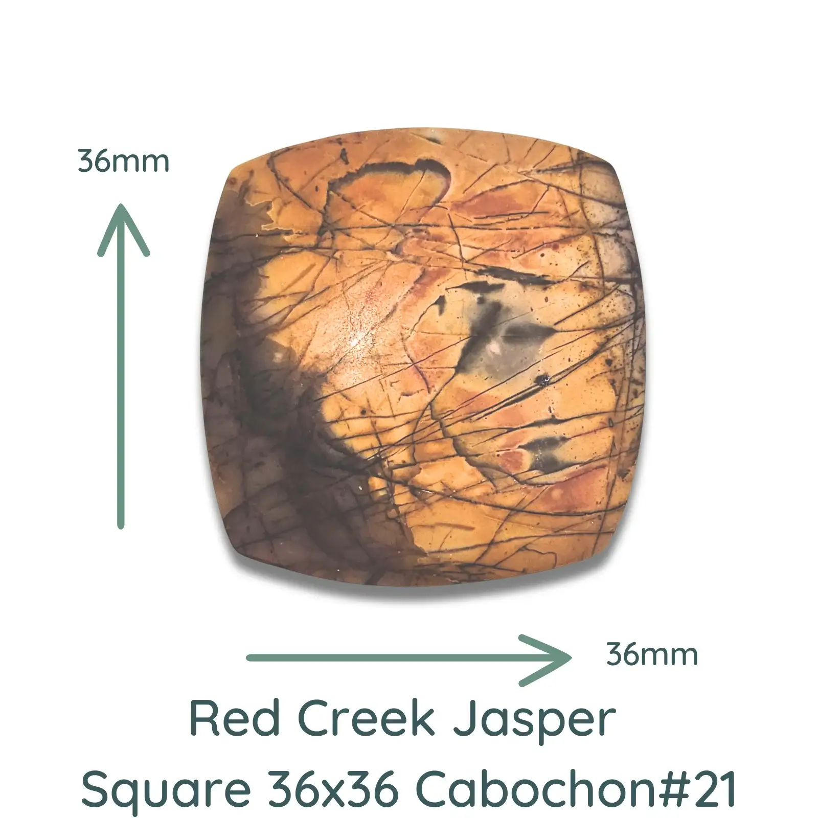 Red Creek Jasper Cabochons, 36mm Square & 35x40mm - Image 2