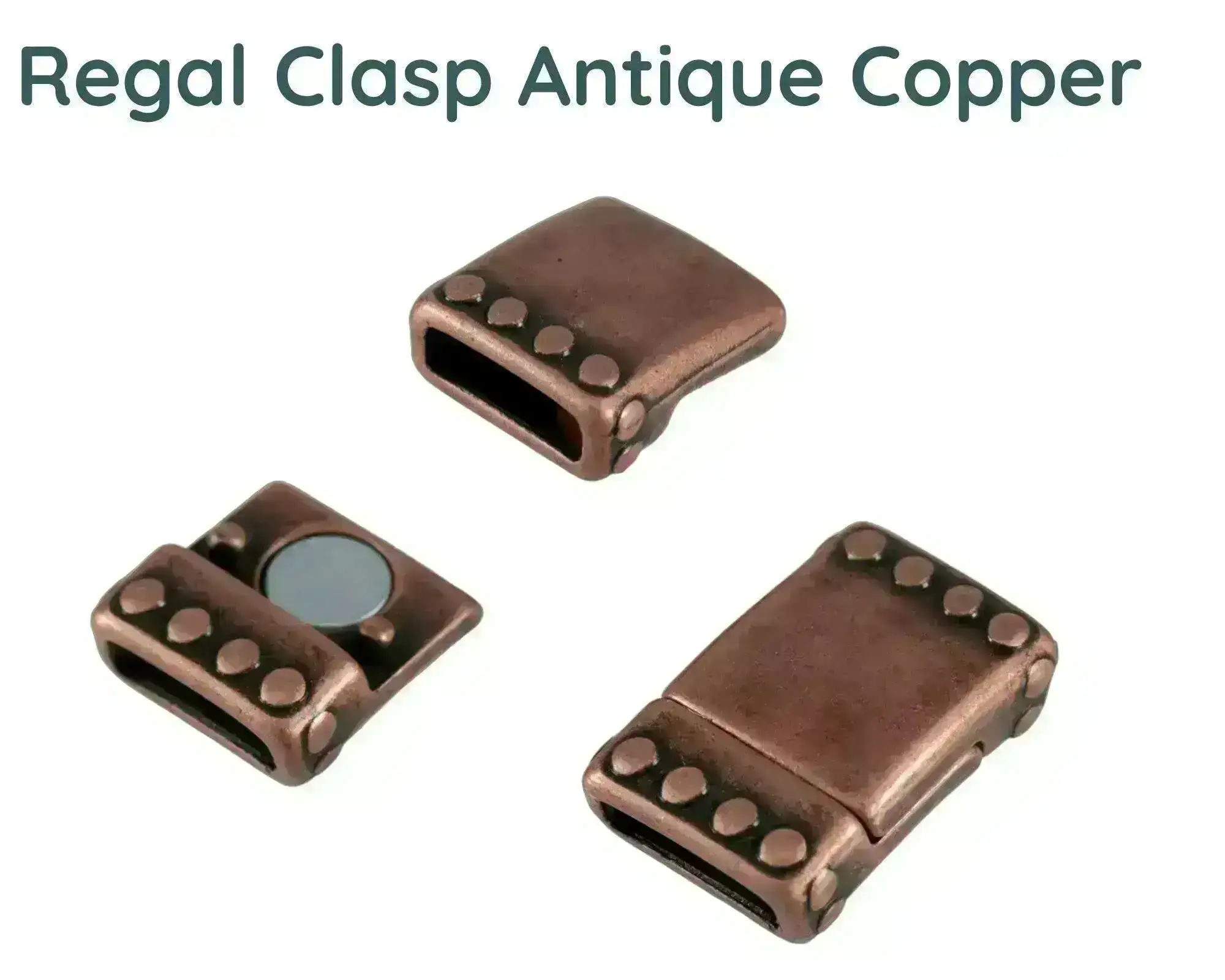 Regal Flat Magnetic Clasp for Leather or Cork, 10mm, in 4 Finishes - Image 3