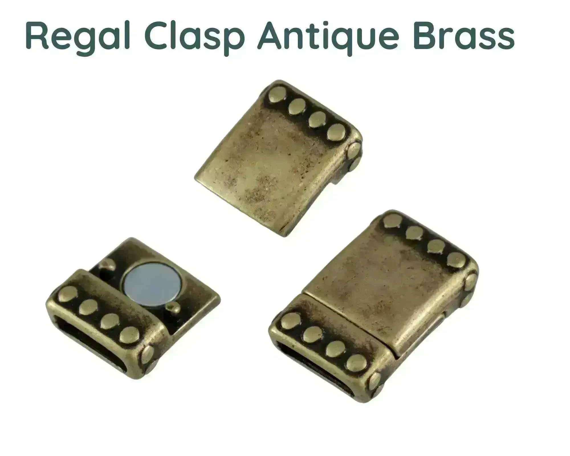 Regal Flat Magnetic Clasp for Leather or Cork, 10mm, in 4 Finishes - Image 4