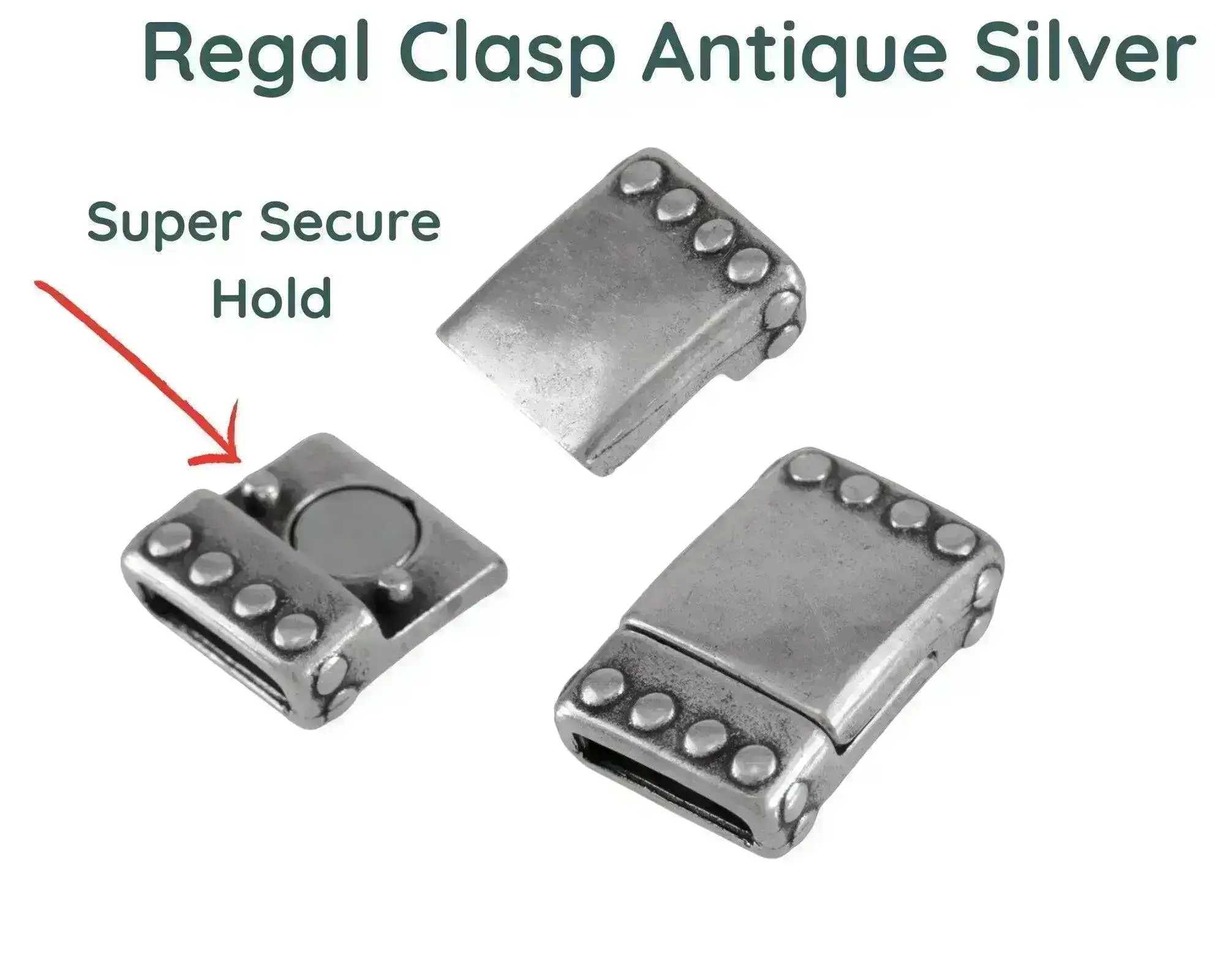 Regal Flat Magnetic Clasp for Leather or Cork, 10mm, in 4 Finishes - Image 5