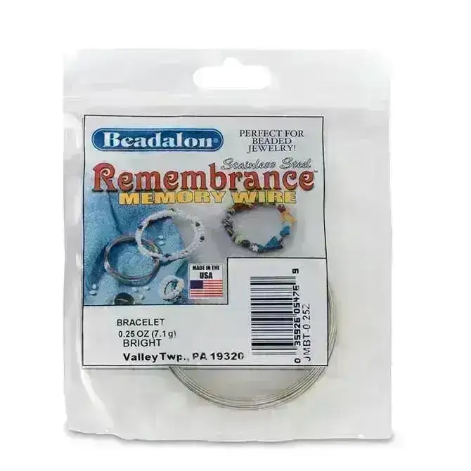 Remembrance Bracelet Memory Wire, Stainless Steel, Assorted Sizes