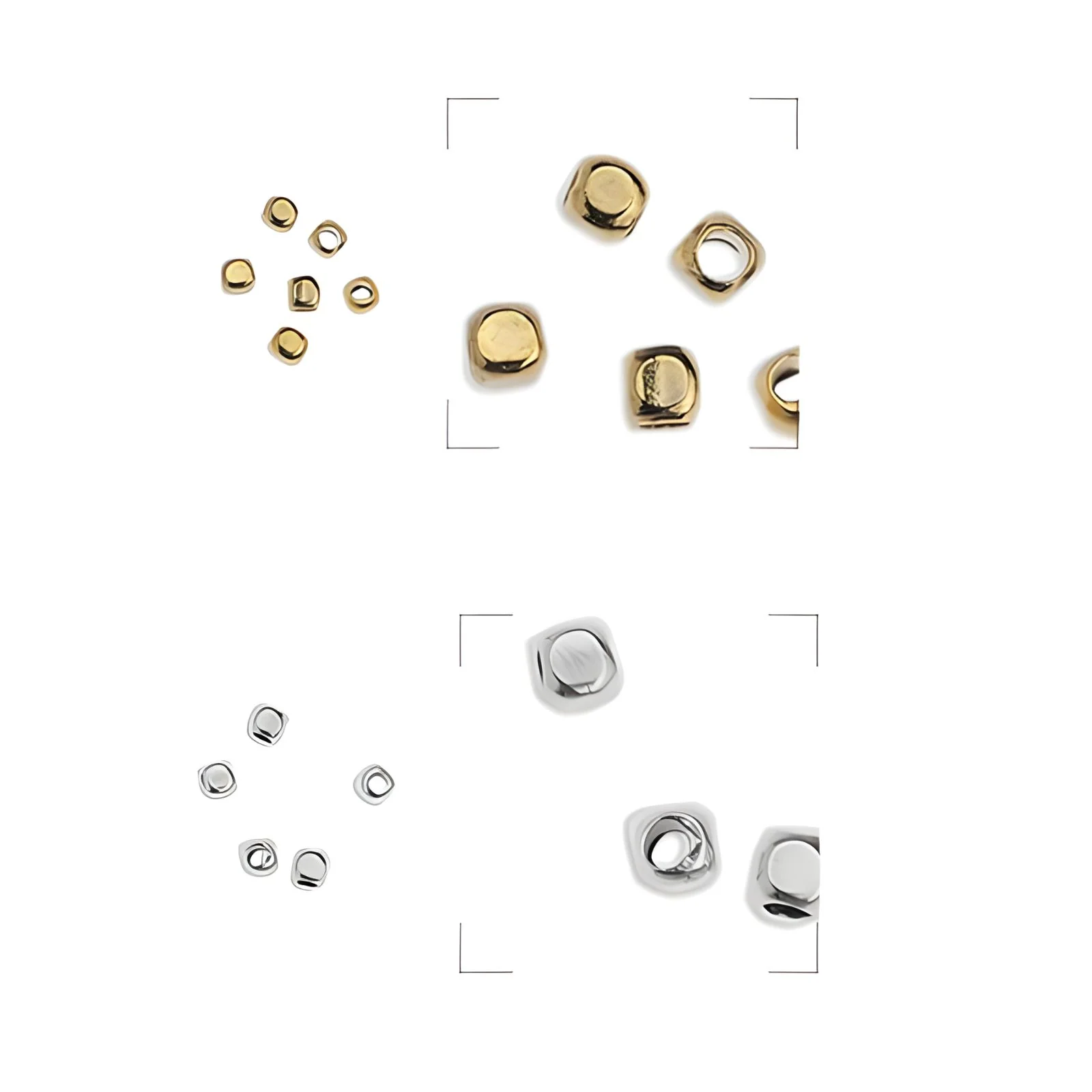 Rounded Cube Bead, Spacer Bead