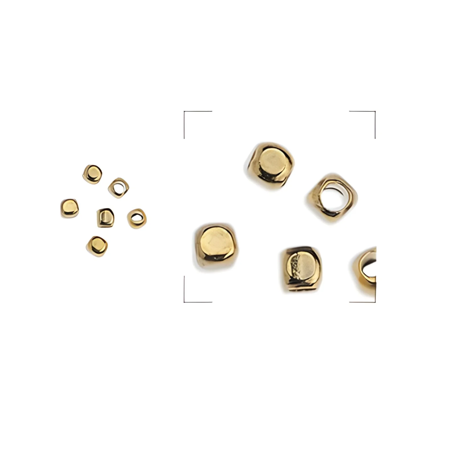Rounded Cube Bead, Spacer Bead - Image 2