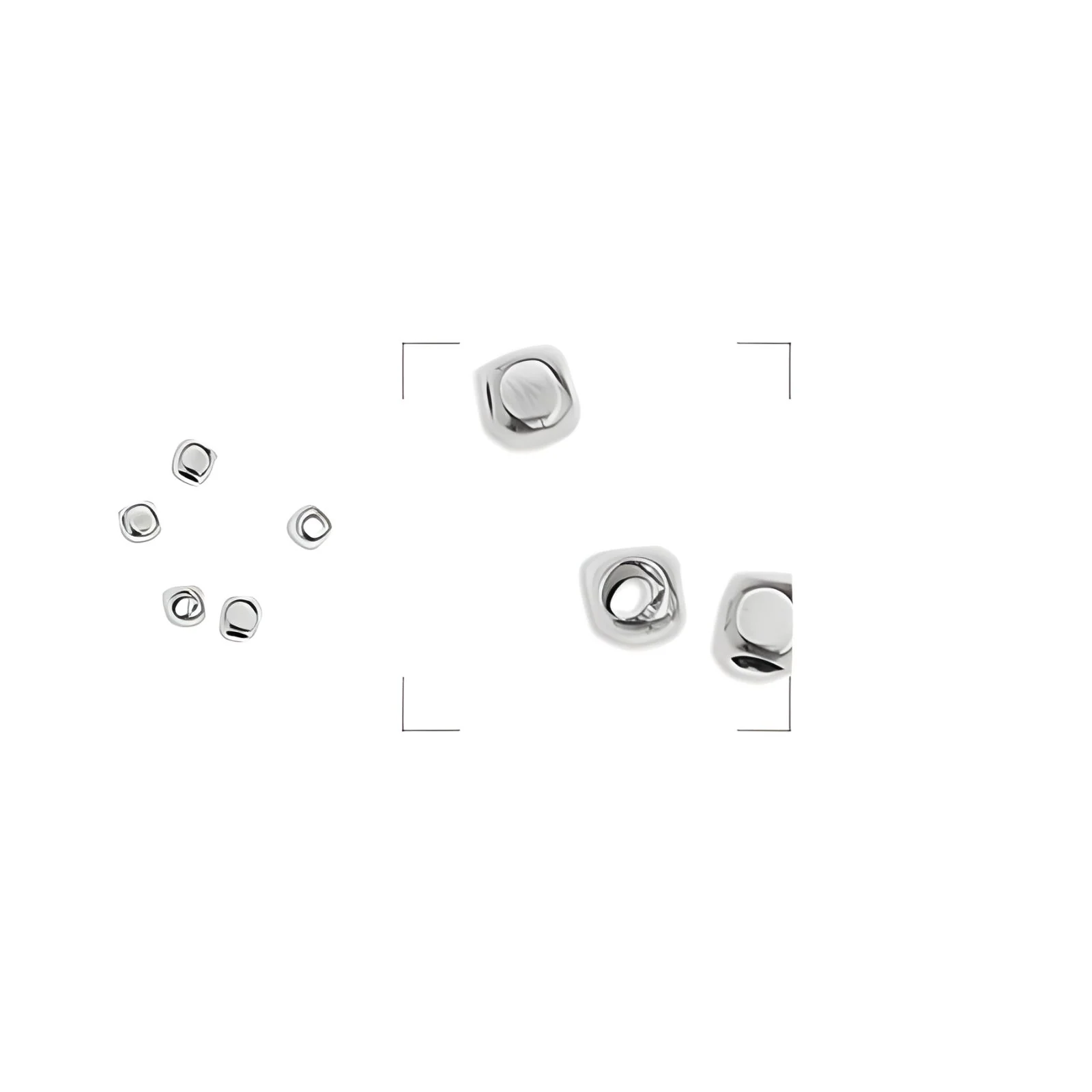 Rounded Cube Bead, Spacer Bead - Image 3