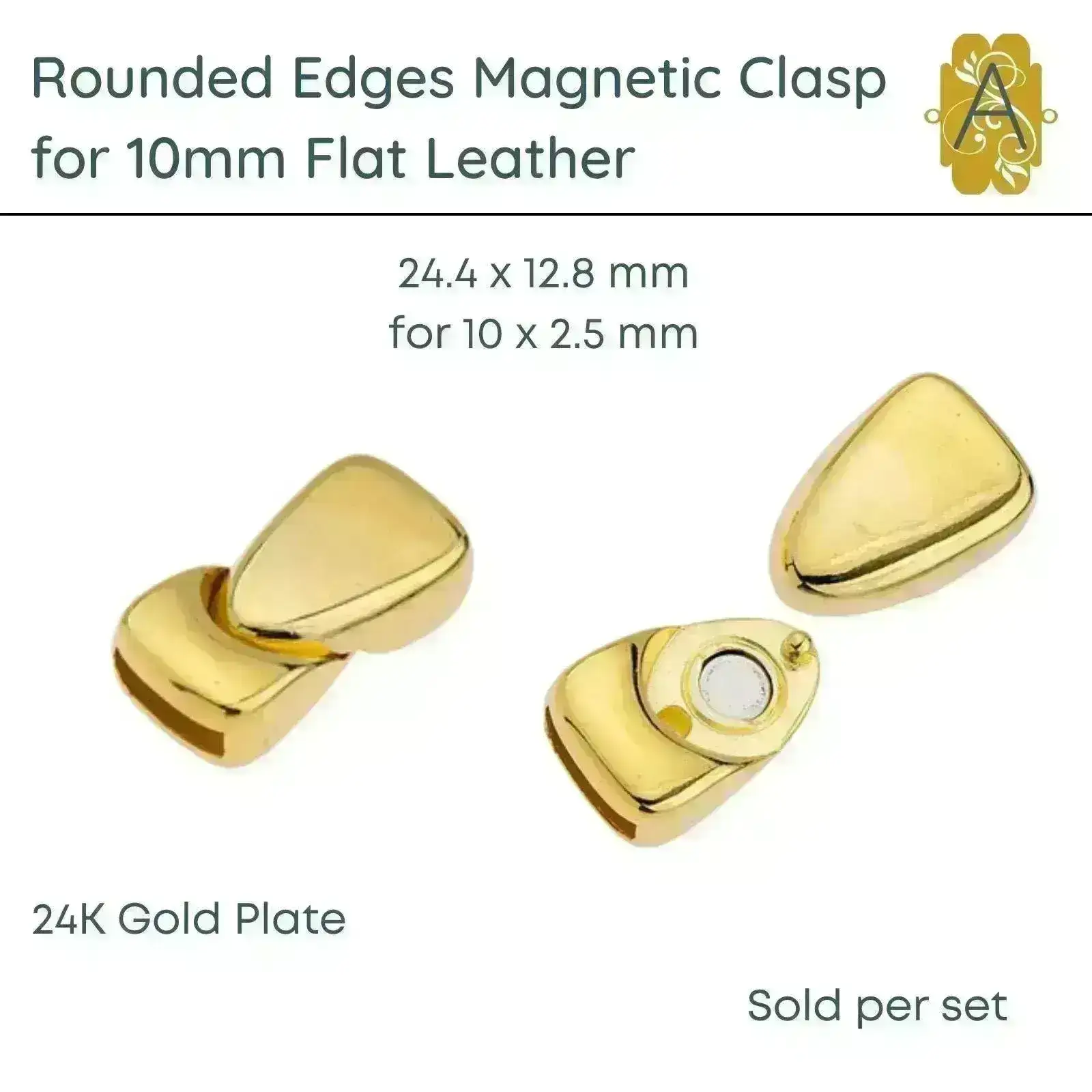 Lock-It Rounded Magnetic Clasp, 10mm, 2 Finishes - Image 3
