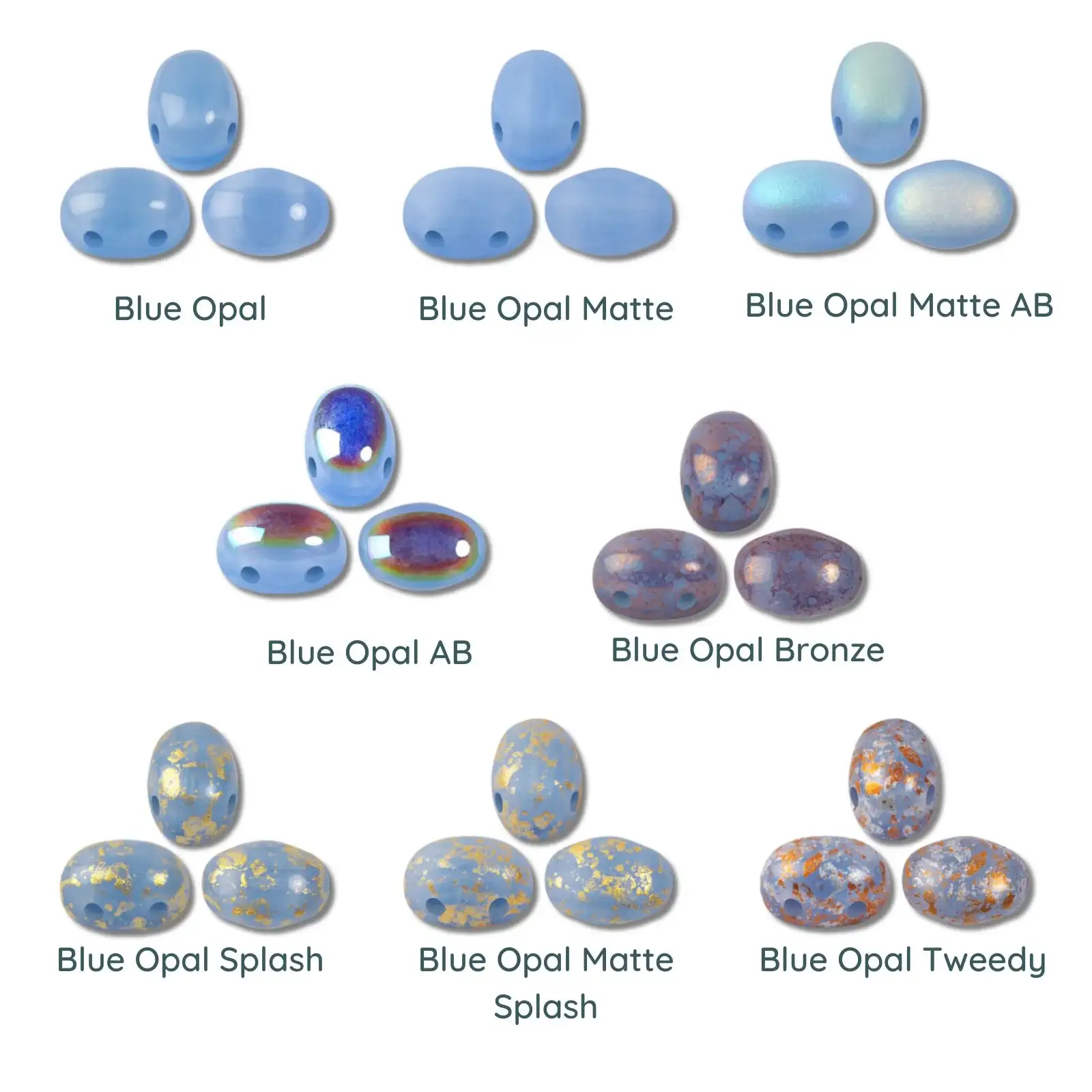 Samos Beads par Puca, Blue Opal, 5g & 20g