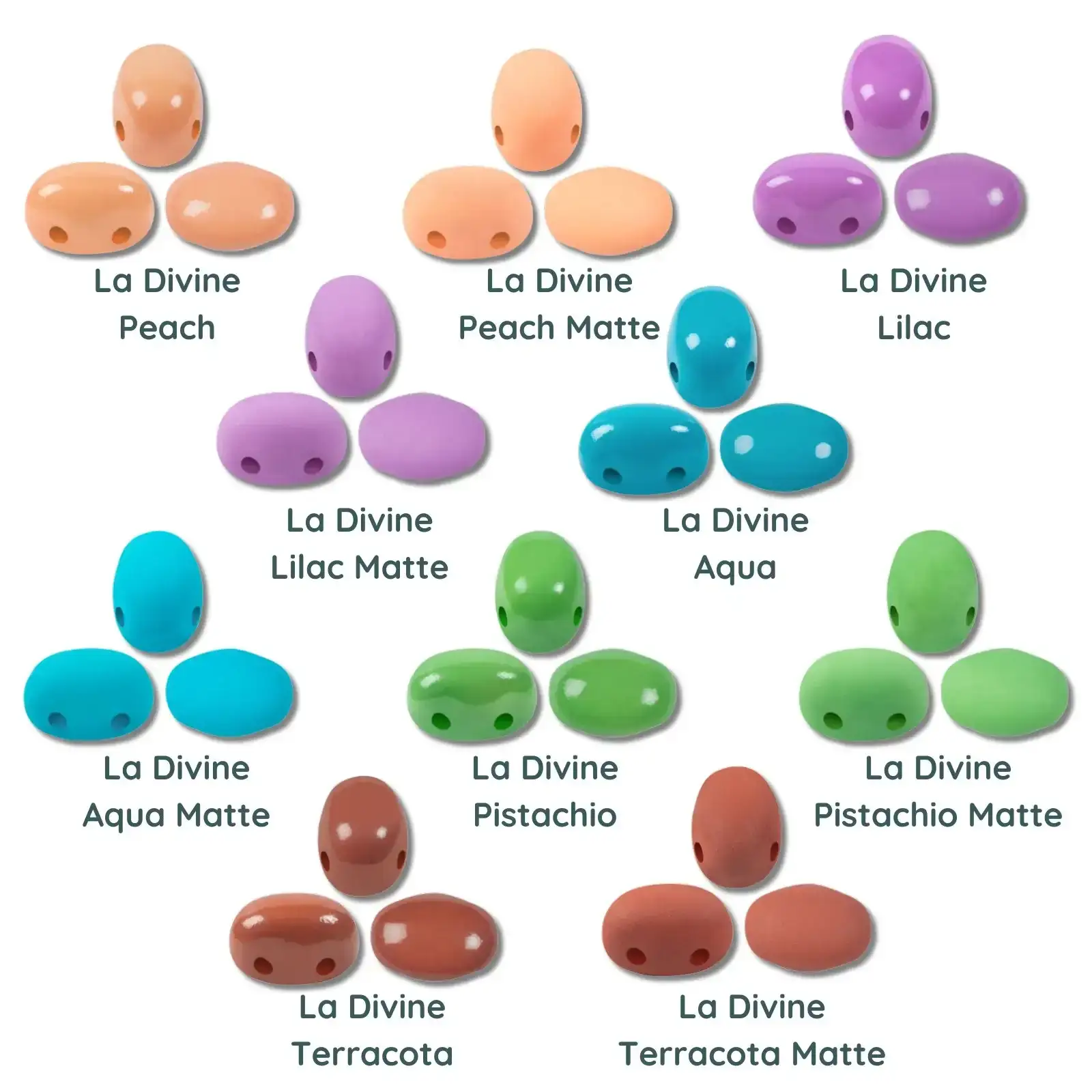 Samos Beads par Puca, La Divine Opaque & Matte, 5g & 20g