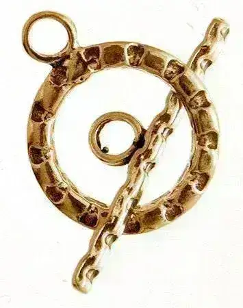 The Bronze Line, Scored Round Toggle Clasp, 10mm