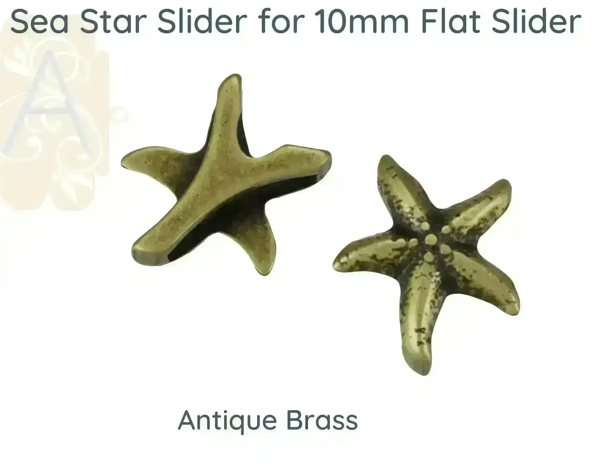 Sea Star Slider for Leather or Cork, 10mm, in 4 Finishes - Image 3