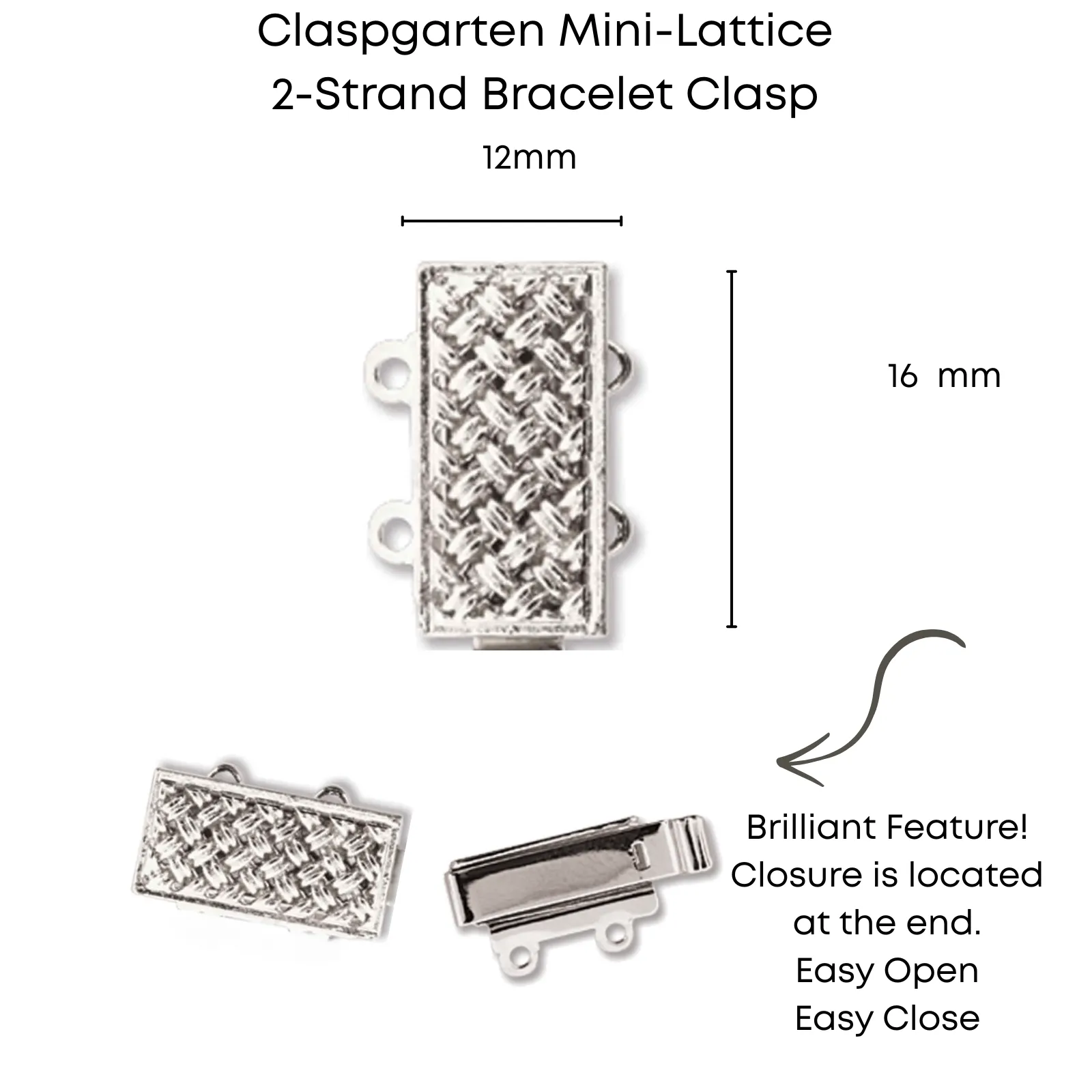 Claspgarten Mini-Lattice, 2-Strand Box Clasp