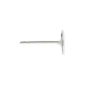 Flatback Earring Posts, Silver Plated, 5 or 10 Pair - Image 2