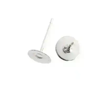 Flatback Earring Posts, Silver Plated, 5 or 10 Pair - Image 3
