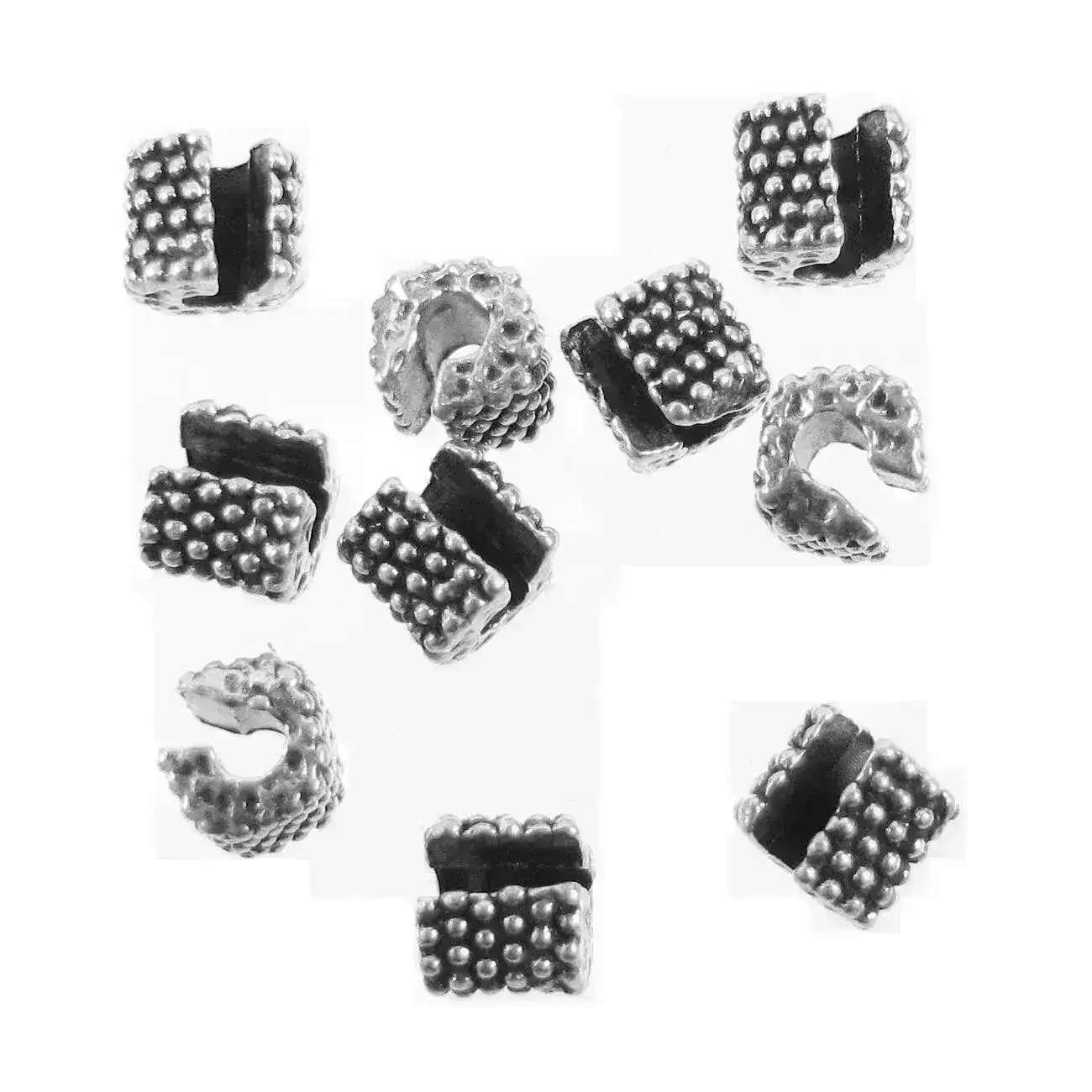Small Dots Crimp Beads, for 2mm Round Leather or Cord - Image 3