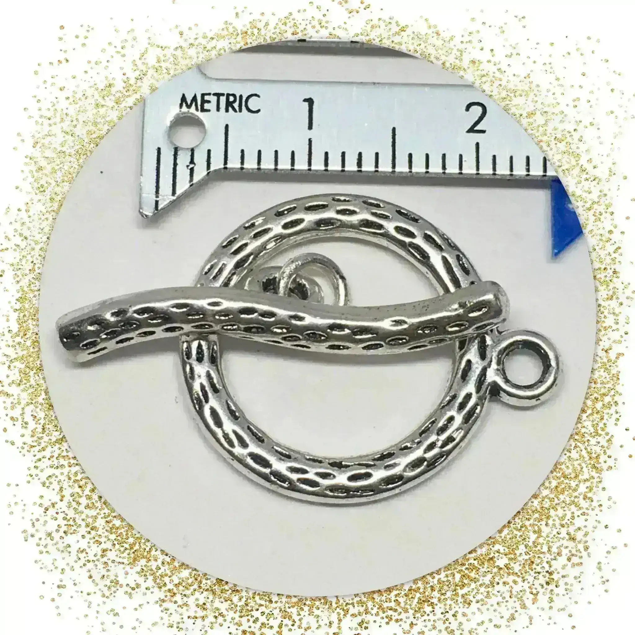 Snakeskin Round Toggle Clasp